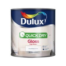 Image of Dulux Quick Dry Gloss - Pure Brilliant White Gloss Paint 2.5L