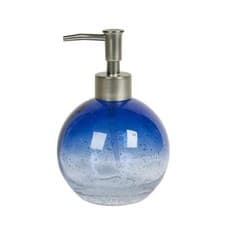 Image of Ombre Bubble Glass Blue Lotion Dispenser Bathroom Kitchen Sink Accessory Soap