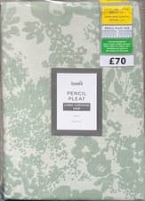 Image of Dunelm Sofia Sage Green Floral Pencil Pleat Curtains - Pair - 3 sizes
