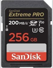 Image of SanDisk 256GB Extreme PRO SDXC card, SD Card, V30 Memory Card, 4K UHD, up to 200