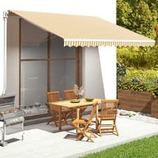 Image of Outdoor Garden Manual Awning Canopy Sun Shade Shelter Retractable Replacement