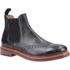 Image of Cotswold Siddington Leather Black Mens Boots Leather