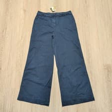 Image of New J Crew Womens Wide Leg High Rise Navy Blue Chino Pants G0639 Size 14 Baggy