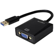 Image of Logilink Ua0231 USB VGA Adapter Black 10Cm USB 3.0 To VGA Monitor Adapter