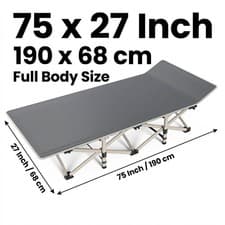 Image of Sun Lounger Folding Recliner Chair Reclining Garden Outdoor Seat Collapsible Bed