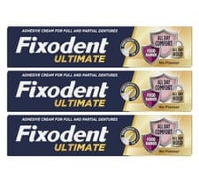 Image of Fixodent Ultimate Denture Adhesive, Flavour-Free, 40g, Pack of 3