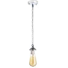 Image of Ceiling Rose Chain Hanging Pendant Light Vintage Lamp Holder Fitting E27 Fixture
