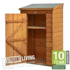 Image of LOCKABLE WOODEN MINI STORE SMALL GARDEN PATIO STORAGE SHED SHIPLAP TREATED WOOD