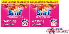 Image of Surf Tropical Lily Washing Powder 46 Washes Total 2.3kg Pack of 2 XL Laundry NEW