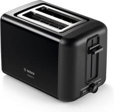 Image of Bosch DesignLine 2-Slice Toaster, Stainless Steel, 970 W, Black - TAT3P423GB