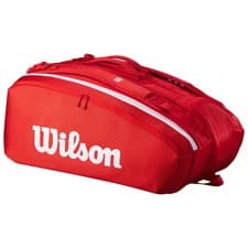 Image of wilson super tour 15 pack racket bag red.brand new free post uk.