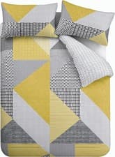 Image of Catherine Lansfield Larsson Geo Reversible Double Duvet Cover Set with