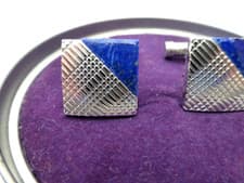 Image of Ted Baker Cufflink Edgy Mens Square Enamel & Ridges Polished Cufflinks NEW rp£45