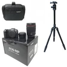 Image of Canon EOS RP Camera + EF-EOS R adapter + RF 24-105mm f/4L IS Lens + Bag + Tripod