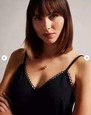 Image of TED BAKER Women's Andreno Strappy Cami With Looped Trims in Dark Blue Sz 2/UK 10