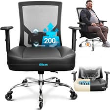 Image of 440LBS/200KG Heavy Duty Office Chair, Extra Wide and Thick Spring Cushion Ergono