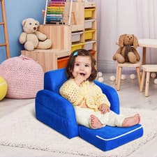 Image of 2 In 1 Kids Sofa Armchair Chair Fold Out Flip Open Baby Bed Couch Toddler Sofa