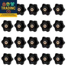 Image of 20 Pack 1/4-20 Knob 6 Star Knobs 1/4 Inch 20 Female Threaded Hexagon Head Thru K
