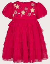Image of Monsoon Baby RUBY STAR Dress - RED Size 12-18 Months