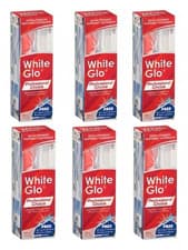 Image of 6 Pack x WHITE GLO Extra Strength Whitening Toothpaste Professional Choice