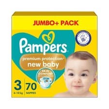 Image of Pampers Premium Protection Nappies Size 3 Jumbo+ Pack - 70 Nappies