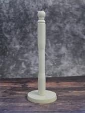 Image of Apollo Beech Wood Kitchen Roll Holder Paper Towel Stand Worktop Storage - Cream