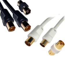 Image of Coaxial TV Aerial Cable RF Fly Lead Digital Male to Female Extension 1m - 50m