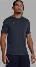 Image of Under Armour Men's Grey Blue Orange Challenger Training Top Tshirt Running