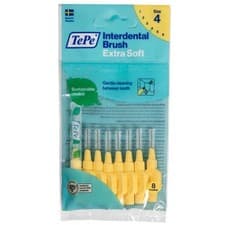 Image of Tepe Extra Soft Interdental Brushes Yellow 0.7mm - 8 Brushes Per Pack