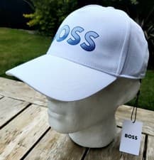 Image of Genuine L / XL HUGO BOSS White Classic Sports CAP Size 58 Snapback J52544 Shlf9