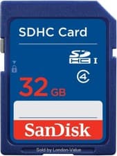 Image of Sandisk 32GB SD Card SDHC Memory Card for Camera Universal - Blue Class 4 Retail