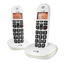 Image of Doro DECT Cordless Telephone Big Button White Twin Pack PHONEEASY 100WD