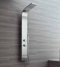 Image of Stainless Steel Shower Column Tower Panel Twin Head 2 Body Jets UK