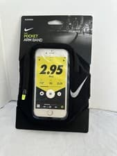 Image of Nike Ventilated Arm Band Fits Most Cell Phones Blue Black Running Jogging