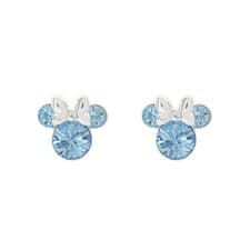 Image of Disney Minnie Mouse Blue March Birthstone sterling silver Crystal Earrings