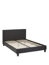 Image of Marston Faux Leather Single Bed Frame - Black Sleek and Modern Bedroom Furniture