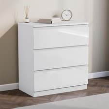 Image of Modern High Gloss Chest of Drawers Bedside Bedroom Furniture
