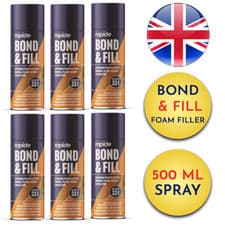 Image of 6 X Expanding Foam PU Bond and Fill Sealing Insulating Gap Filler Spray 500ml