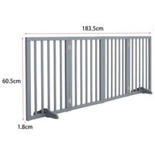 Image of 4 Panels Folding Pet Gate Freestanding Wooden Dog Fence Safety Barrier Divider