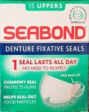 Image of Seabond Gum Denture Fixative Seals - 15 Original Uppers 