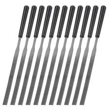 Image of 20pcs Second Cut Steel Flat Needle File with Plastic Handle 3mm x 140mm