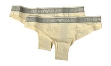 Image of EMPORIO ARMANI women's Brazilian briefs, 2-pack, visible elastic with logo, stre
