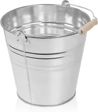 Image of TRADITIONAL GALVANISED STRONG STEEL METAL BUCKET WITH WOODEN HANDLE 9L To 18L