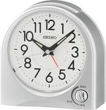 Image of Seiko Alarm Clock with Sweep Second Hand with Silver Case QHE204S