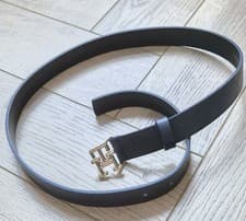 Image of Tommy Hilfiger Leather Navy Monogram Belt. New without Tags. 💙