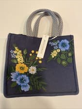 Image of Accessorize Women's Crossbody Bag Small New With Tag Blue Floral Pattern