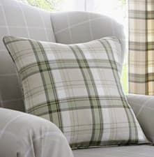Image of Balmoral Check Cushion in Green, Blue or Yellow Tartan Check Pattern 45 x 45 cm