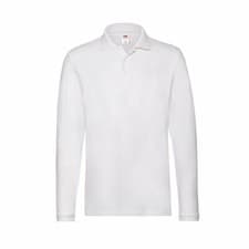 Image of Fruit of the Loom Unisex Polo Shirt Long Sleeves Casual Wear Collar S-2XL