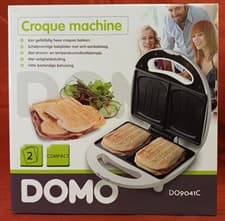 Image of DOMO DO9041C Croque 2 Slice Sandwich Toaster Compact 700w White (New)