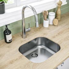 Image of Single Bowl Undermount Chrome Stainless Steel Kitchen Sink - Essence BeBa_26177